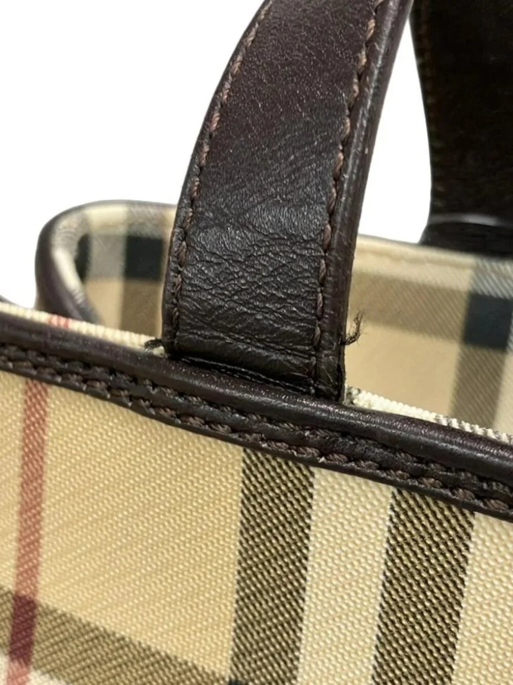 Burberry LONDON Beige Dark Brown Multi PVC Leather Unisex Tote Bag - Picture 9 of 11